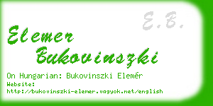 elemer bukovinszki business card