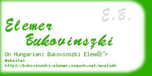 elemer bukovinszki business card